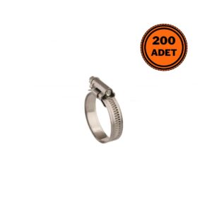 Mikalor 200 Adet W4 Hortum Kelepçesi 12-22 mm 304 Paslanmaz