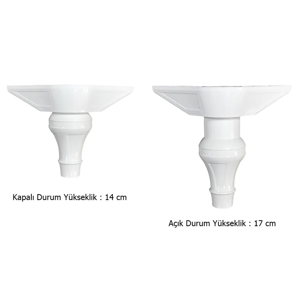 Şahin Lükens Ayak Mobilya Koltuk Ayağı 14-17 cm Ayarlı Beyaz - Görsel 3