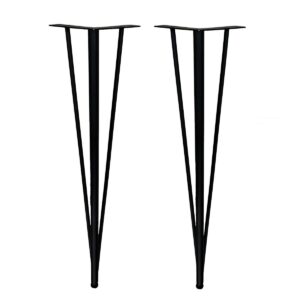 2 Adet Firkete Masa Ayağı 71 cm Mat Siyah Mobilya Ayak Pabuçlu