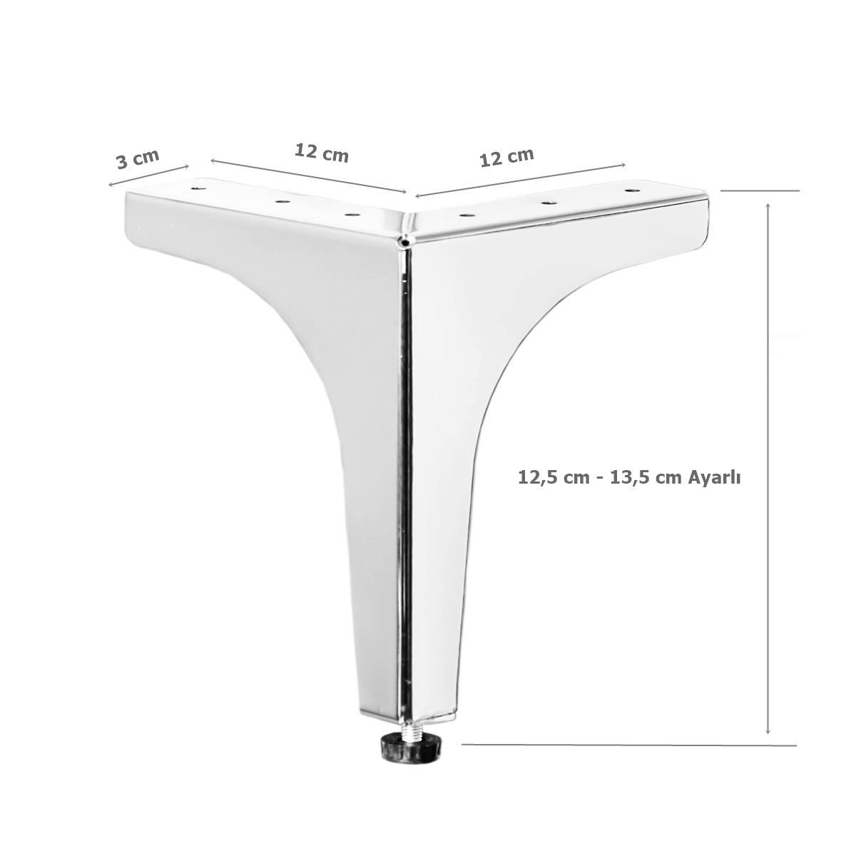 Klas Ayak Metal 12,5 cm Krom Mobilya Koltuk Ayağı - Görsel 2