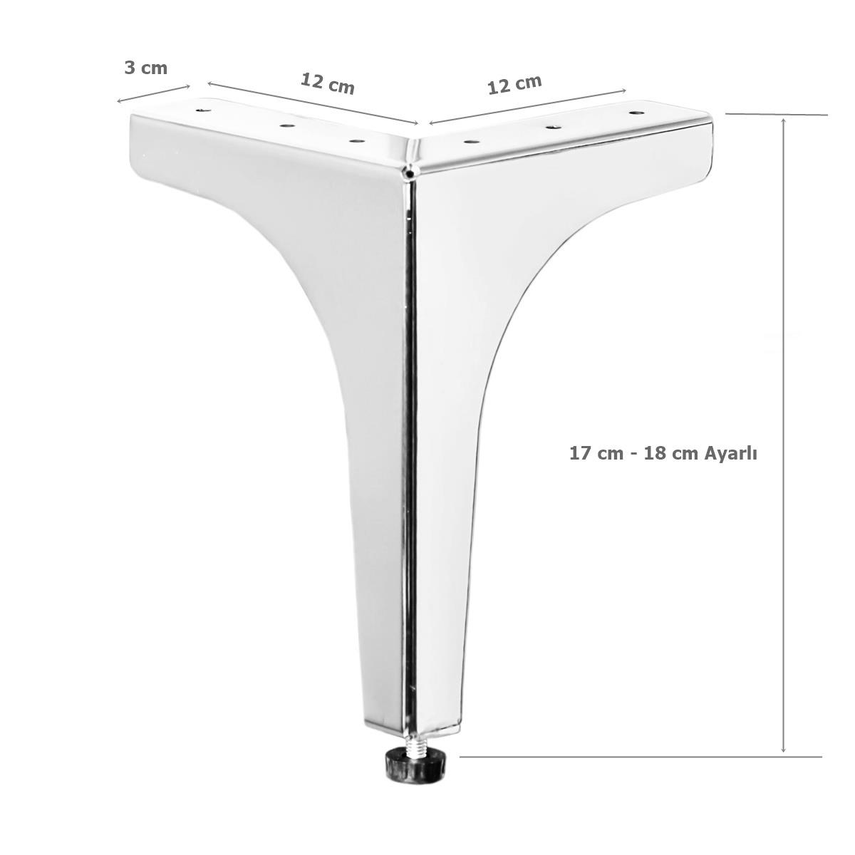 Klas Ayak Metal 17 cm Krom Mobilya Koltuk Ayağı - Görsel 2