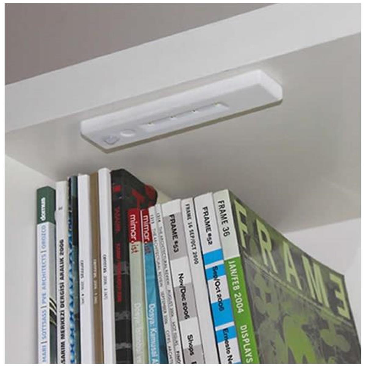 Dolap içi Hareket Sensörlü Led Işık Lamba Aydınlatma Pilli Beyaz - Görsel 3