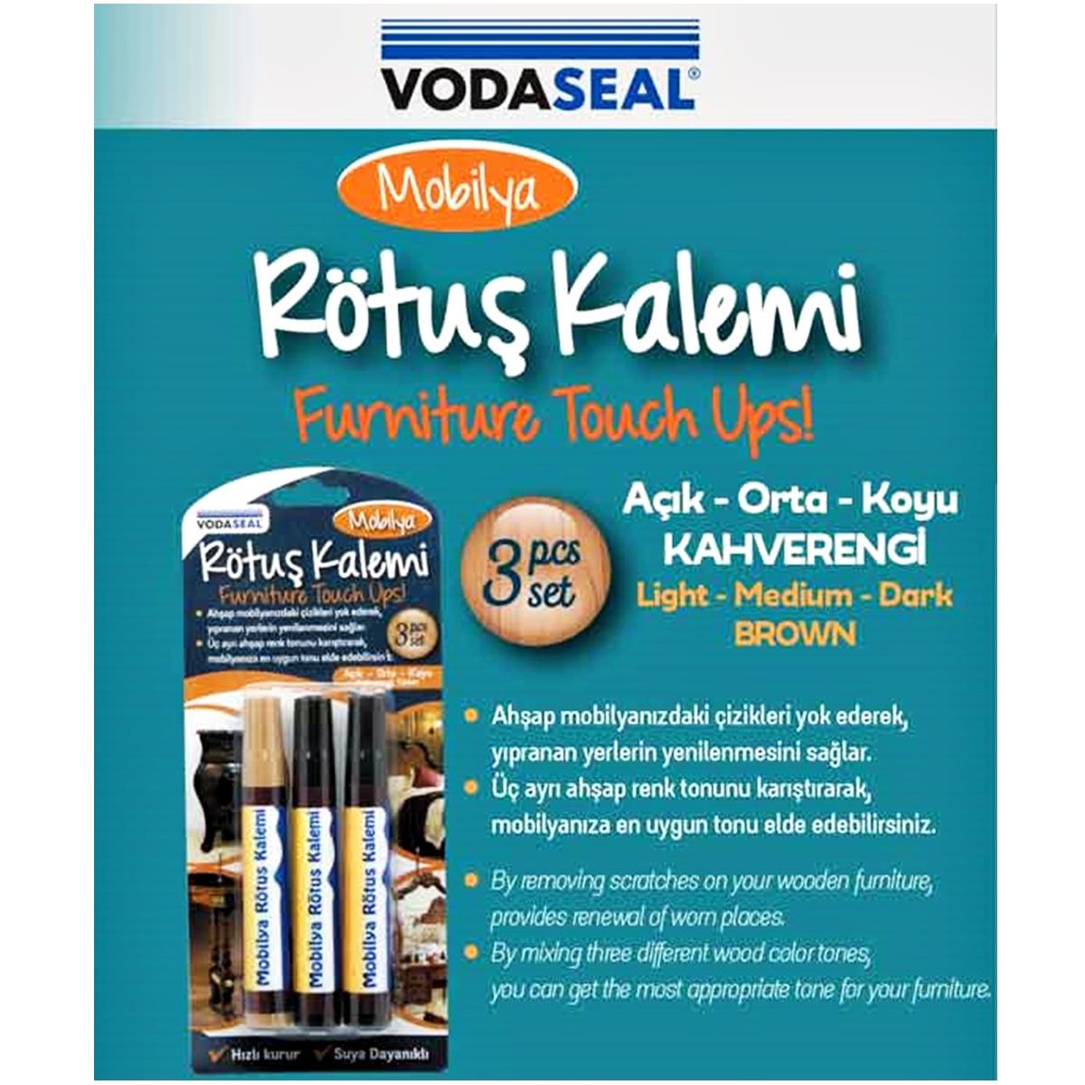 Vodaseal Mobilya Çizik Giderici Rötuş Rütuş Kalemi 3 lü Set - Görsel 2