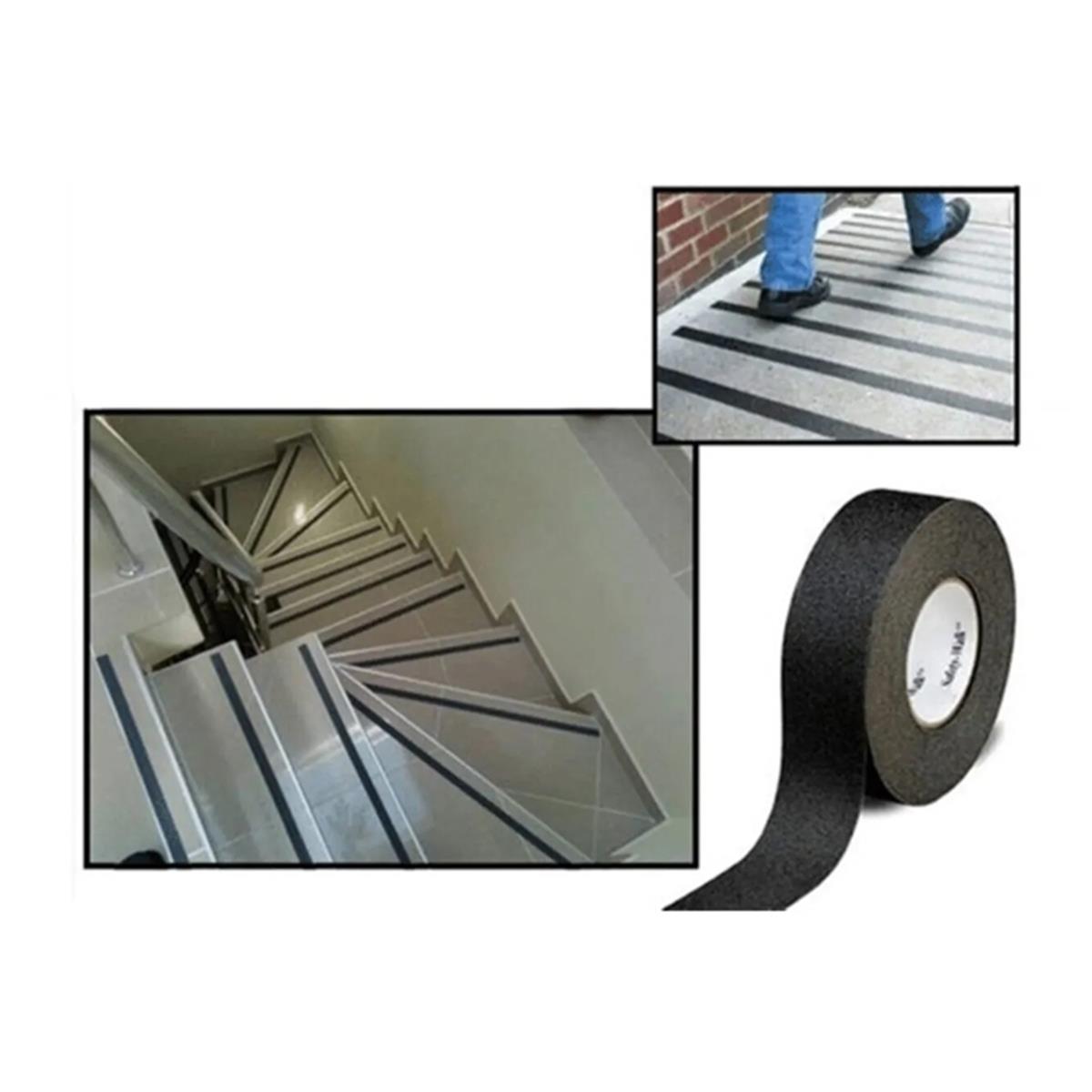 6 Adet Merdiven Zemin Kaydırmaz Bant 50 mm x 25 mt Siyah - Görsel 3