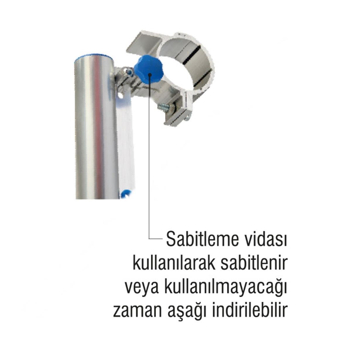 Pakas Katlanabilen Çamaşır Kurutma Askısı Yuvarlak Küpeşte Pks 06 - Görsel 2