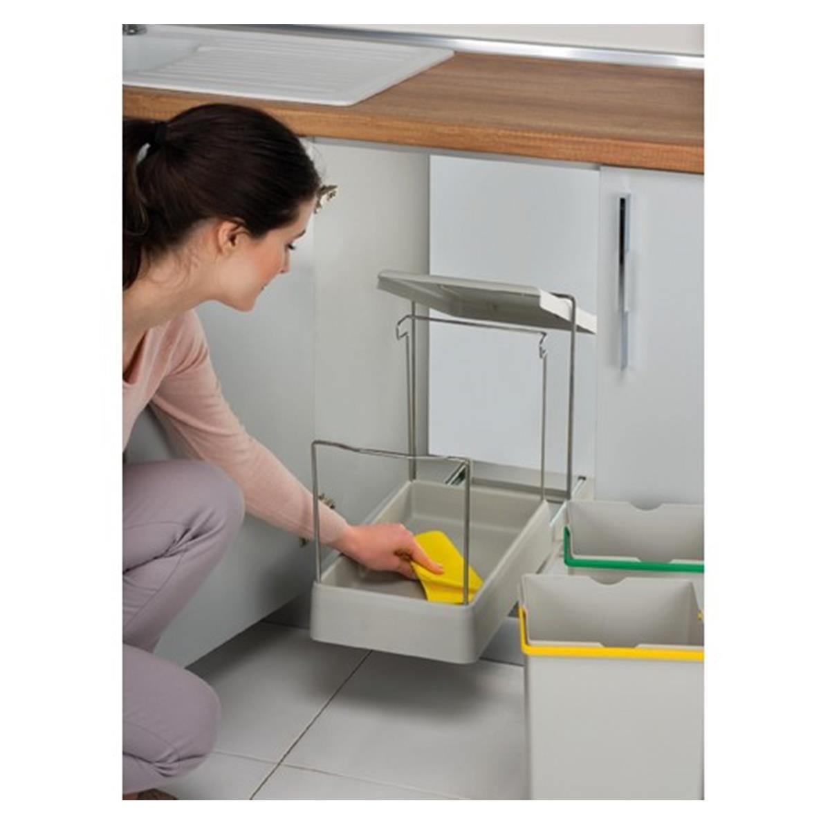 Pelikan 21550 Raylı Dolap İçi Çöp Kovası 14 + 14 lt ( Çift Kovalı ) - Görsel 3