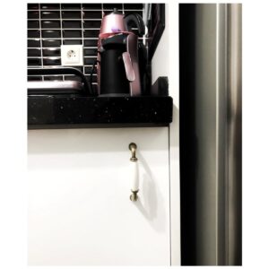 Tomurcuk Porselen Mobilya Dolap Kulp 96 mm Antik Sarı