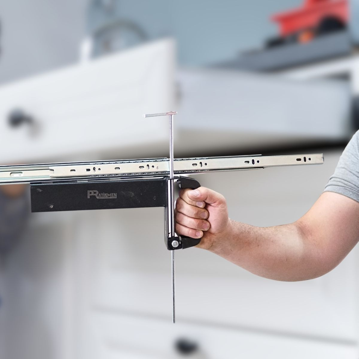 Pratikmen Çekmece Rayı Bağlama Montaj Aparatı Metal - Görsel 3