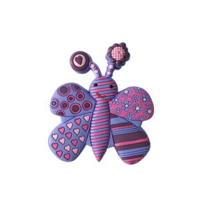 Çocuk Odası Mobilya Kulp Dolap Düğme Mor Kelebek