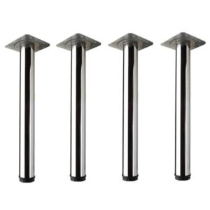 4 Adet Sehpa Ayağı 41 cm Ayarlı Krom Mobilya Ayak Çap : 60 mm