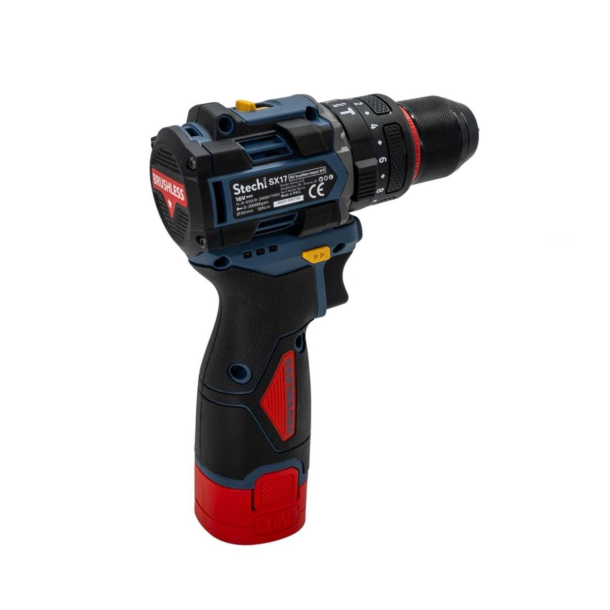 StechEnd SX17 Darbeli Akülü Vidalama Matkap 2 x 2Ah - Görsel 2