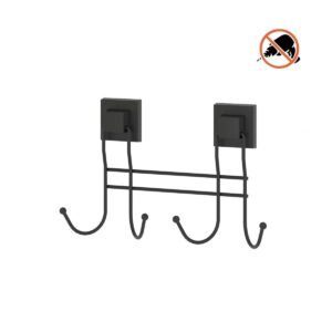 Tekno Tel EF-252 Yapışkanlı Banyo 4 lü Askı Bornozluk Siyah