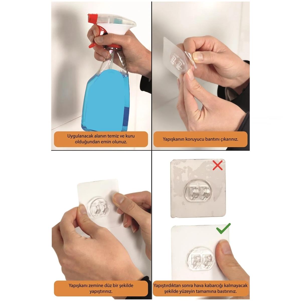 Tekno Tel ST-207 Yapışkanlı Kancalı 2 Adet Köşelik Banyo Rafı Siyah - Görsel 4