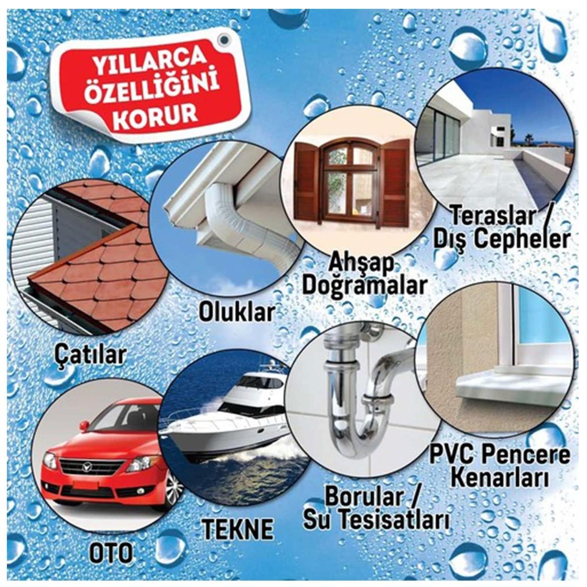 Vodaseal Leak Fix Liquid Sıvı Kauçuk Kaplama 800 gr Beyaz - Görsel 2