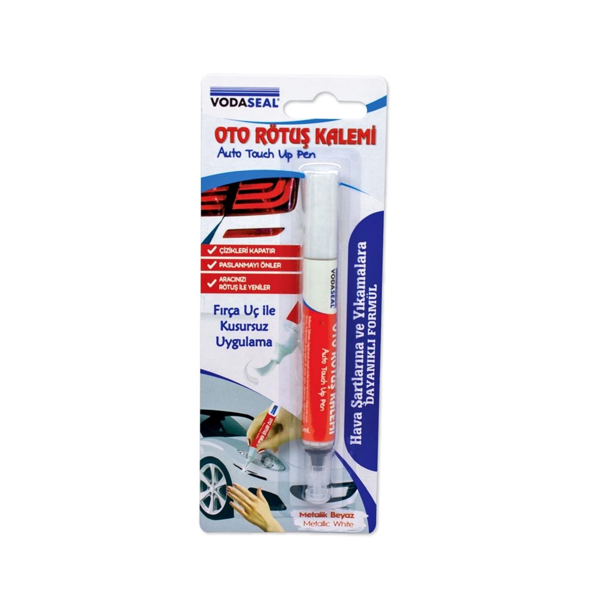 Vodaseal Araç Oto Rötuş Çizik Kalemi Metalik Beyaz Boya Kalemi - Görsel 2
