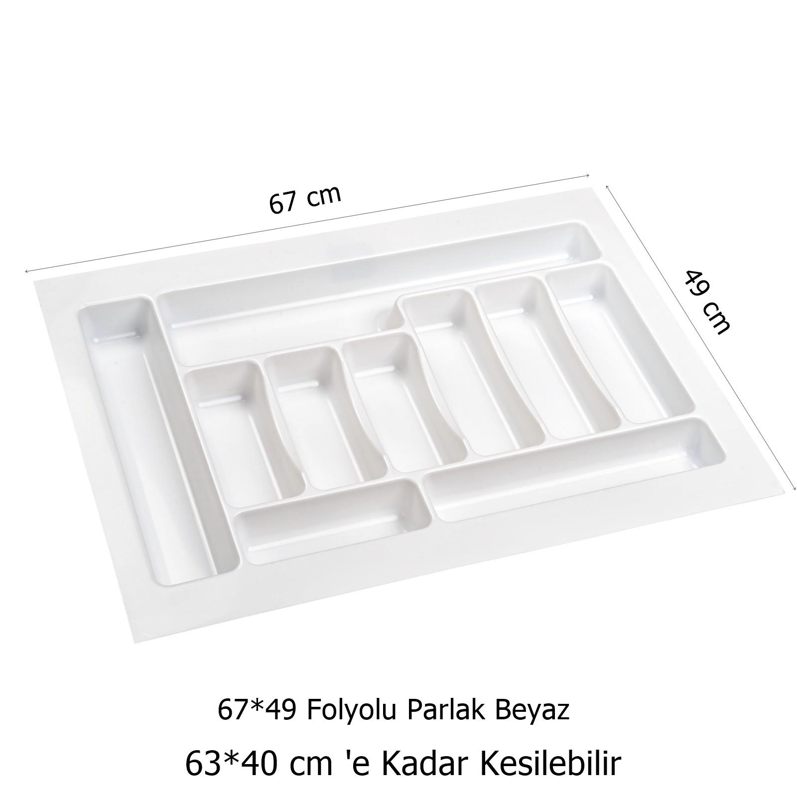 2 Adet Çekmece İçi Kaşıklık 67 x 49 cm Beyaz Mutfak Çekmece Düzenleyici - Görsel 2