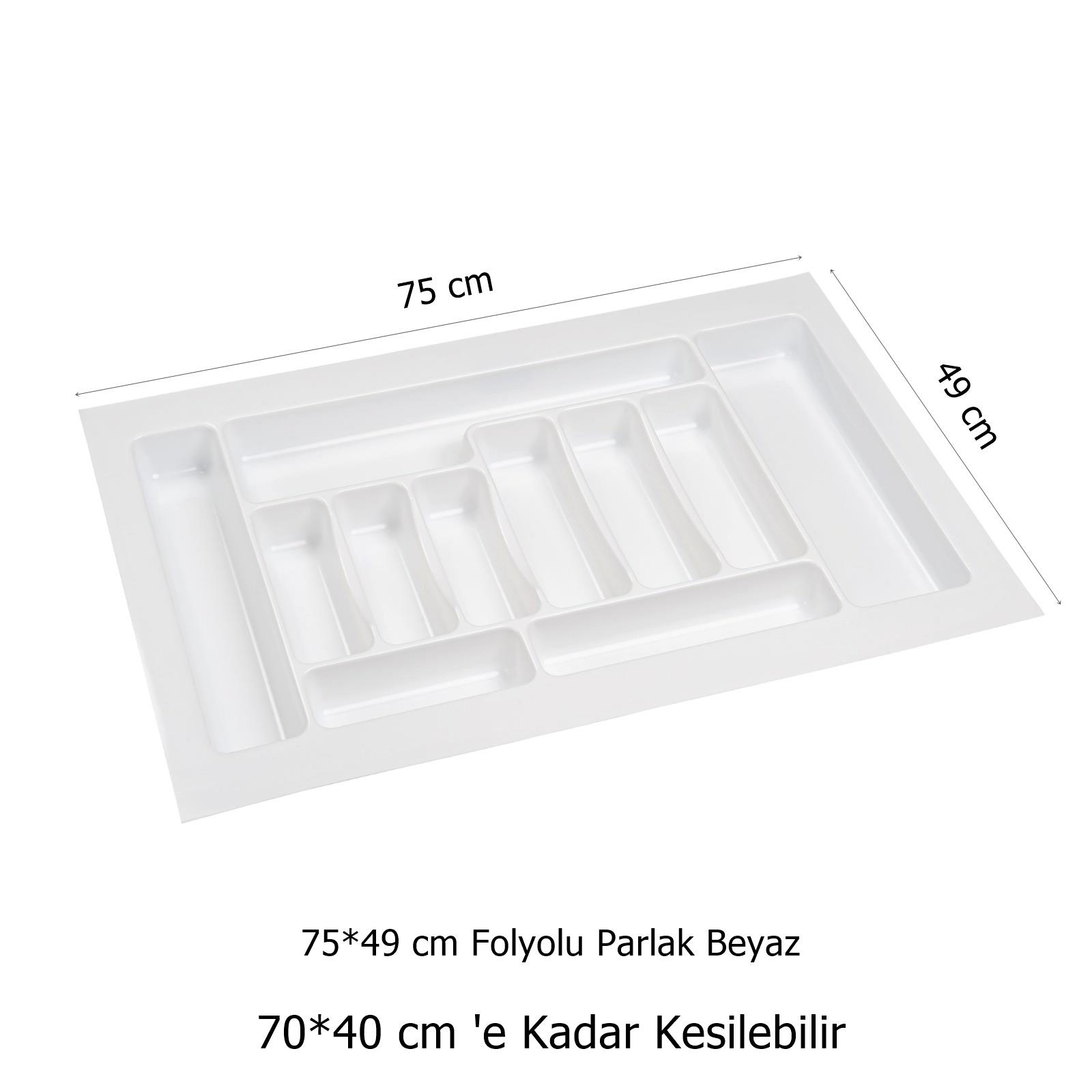 Çekmece İçi Kaşıklık 75 x 49 cm Beyaz Mutfak Çekmece Düzenleyici - Görsel 2