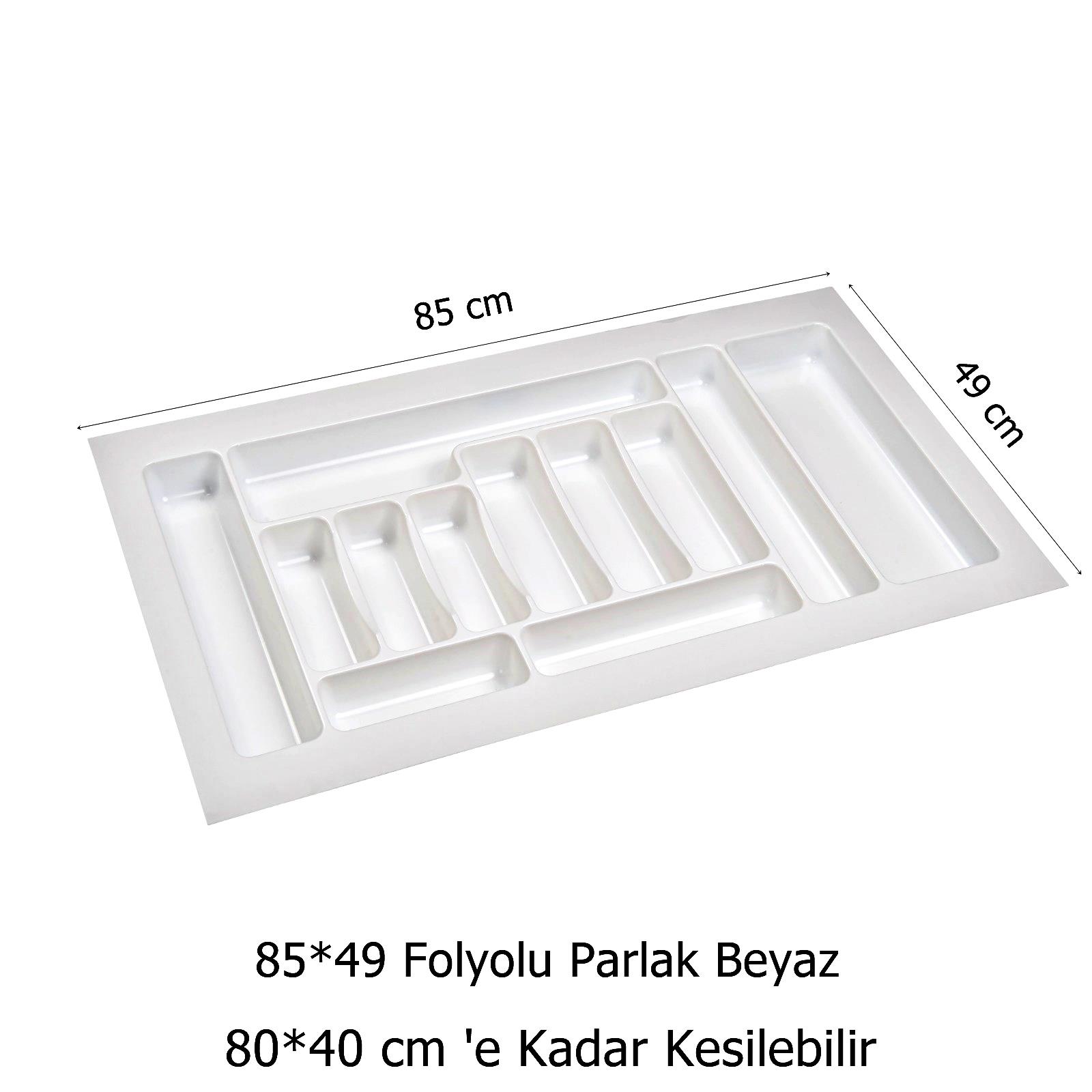 2 Adet Çekmece İçi Kaşıklık 85 x 49 cm Beyaz Mutfak Çekmece Düzenleyici - Görsel 2