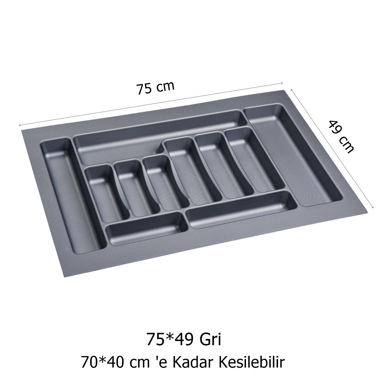 Çekmece İçi Kaşıklık ve Kepçelik 2 li Set 75 x 49 cm Gri - Görsel 3