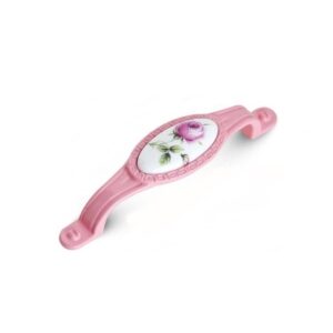 Tomurcuk Porselen Mobilya Dolap Kulp 96 mm Pembe Gül Pembe