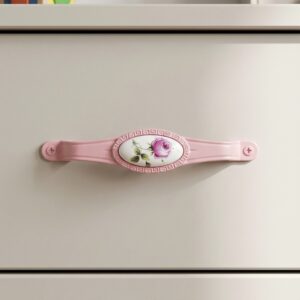 Tomurcuk Porselen Mobilya Dolap Kulp 96 mm Pembe Gül Pembe