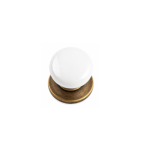 Porselen Düğme Antik Sarı Tek Vidalı Mobilya Dolap Kulp