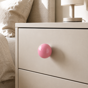 Tomurcuk Porselen Top Düğme Pembe Çocuk Odası Kulp