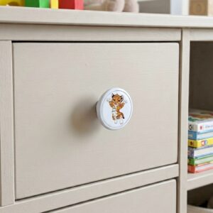 Çocuk Odası Mobilya Kulp Tekli Düğme Çap 55 mm Kaplan