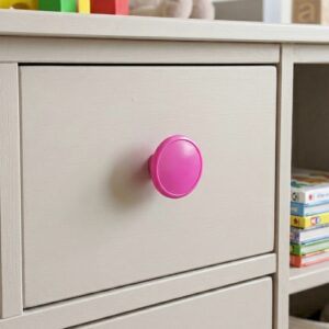 Çocuk Odası Tekli Düğme Mobilya Kulp Çap 55 mm Pembe