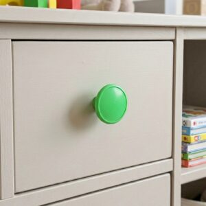 Çocuk Odası Tekli Düğme Mobilya Kulp Çap 55 mm Yeşil