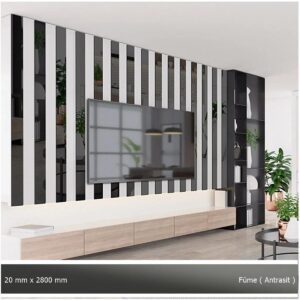 20 mm x 2800 mm Antrasit Sibu Aynalı Pleksi Şerit Mobilya Süsü