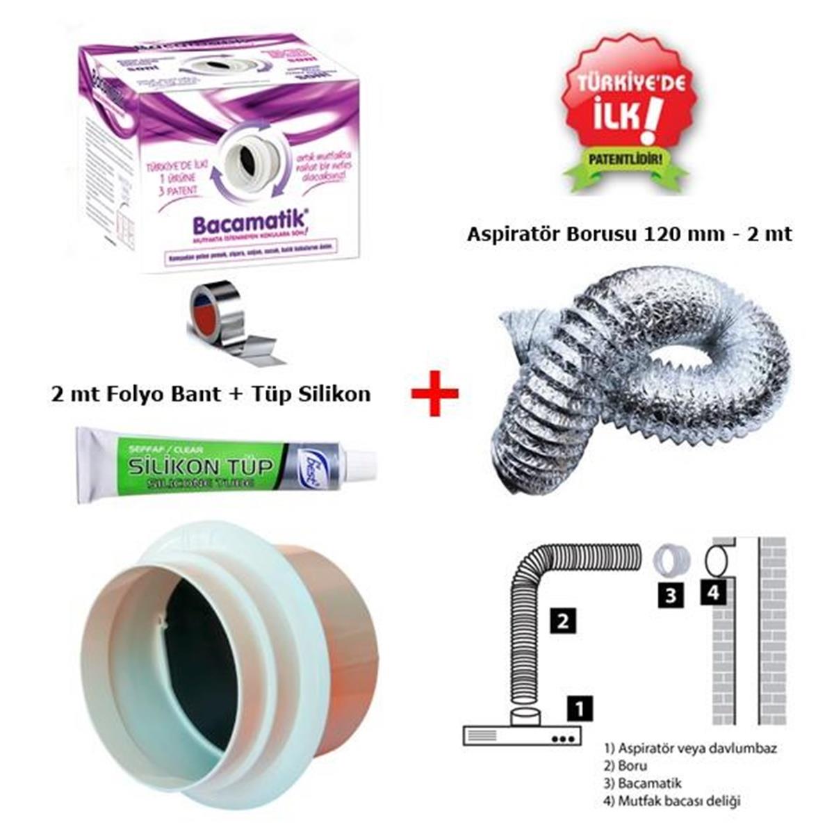 Bacamatik Baca Klapesi Aspiratör ve Davlumbaz için Süper Set - Görsel 10