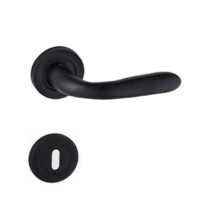 Doğanlar Bora Rozetli Alüminyum Kapı Kolu Siyah Oda