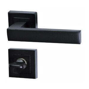 Hira Konak Kare Rozetli Kapı Kolu Siyah Wc