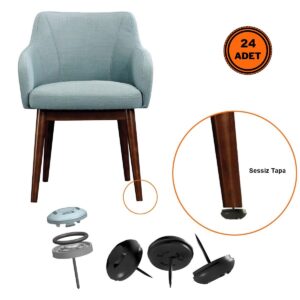 24 Adet Silentplug Sessiz Tapa Masa Sandalye Çivili Polygrid Siyah