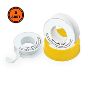 5 Adet Teflon Bant Sıhhi Tesisat Su Sızdırmazlık Bandı