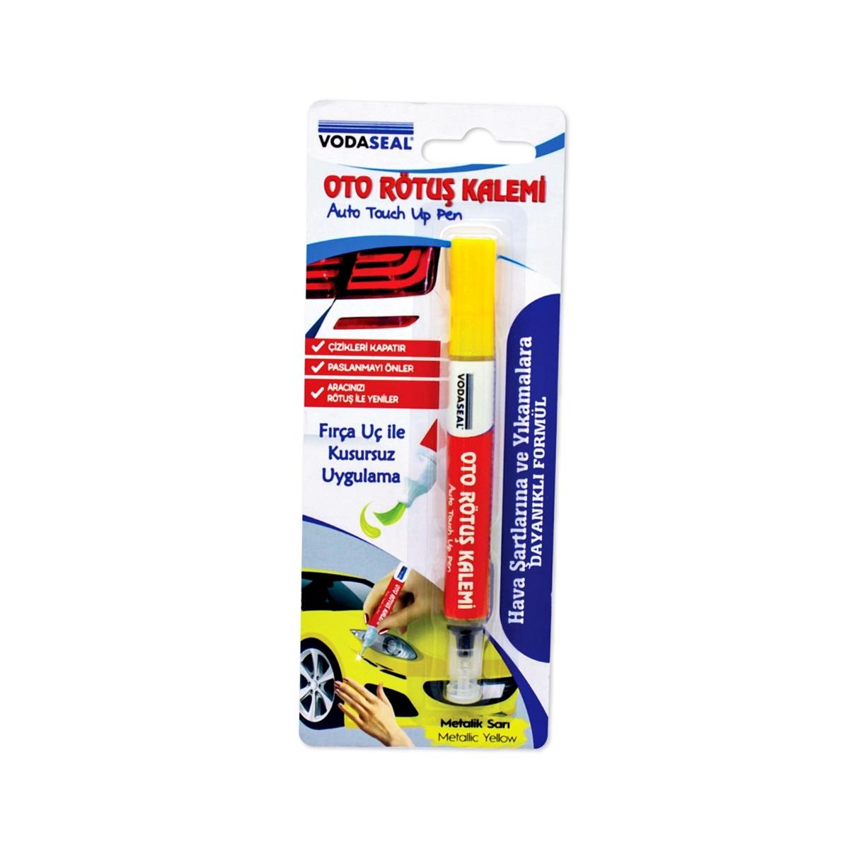 Vodaseal Araç Oto Rötuş Çizik Kalemi Metalik Sarı Boya Kalemi - Görsel 2