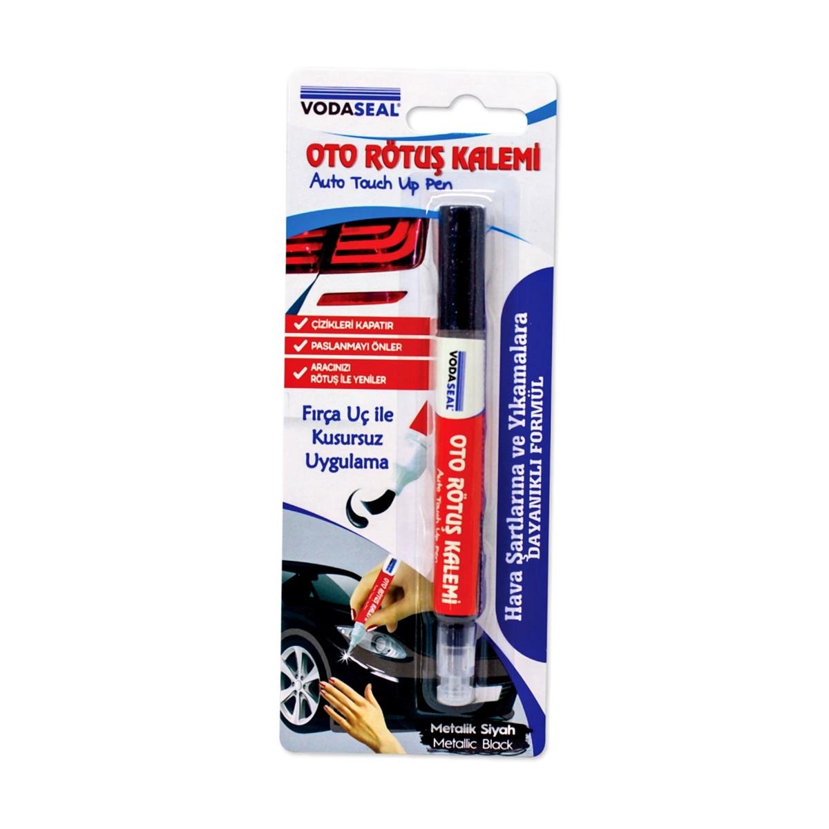 Vodaseal Araç Oto Rötuş Çizik Kalemi Metalik Siyah Boya Kalemi - Görsel 2