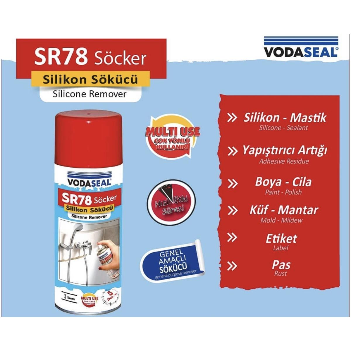 Vodaseal Silikon Etiket Mastik Küf Pas Boya Sökücü Sprey 200 ml - Görsel 2