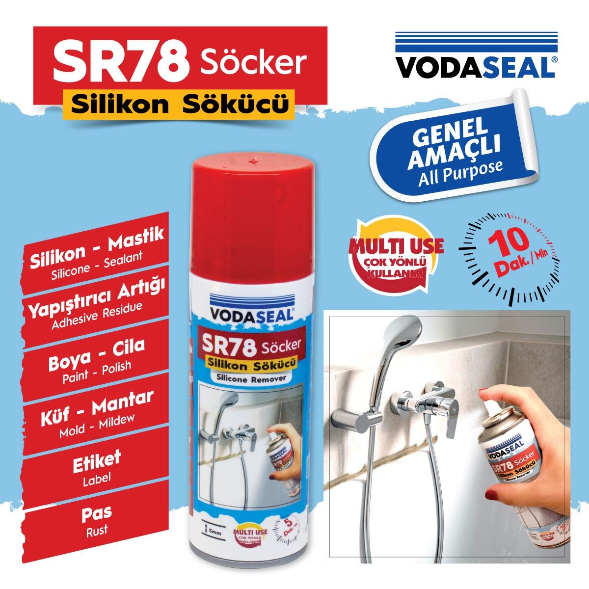 Vodaseal Silikon Etiket Mastik Küf Pas Boya Sökücü Sprey 200 ml