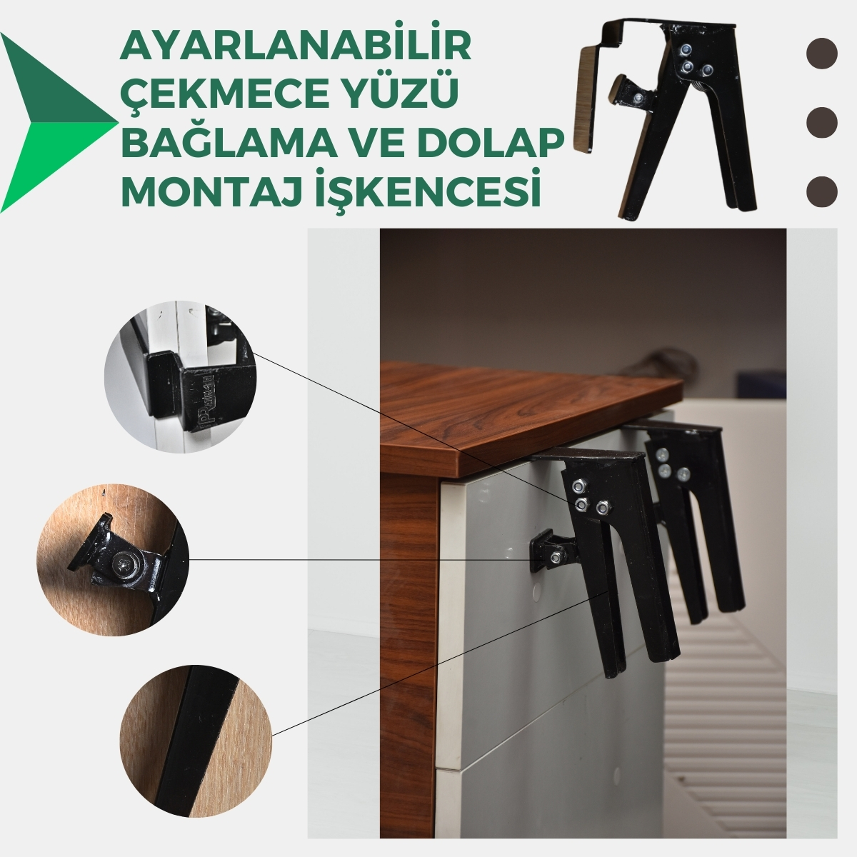 Pratikmen Çekmece Yüzü Toplama Dolap Montaj İşkencesi 2 Adet - Görsel 10